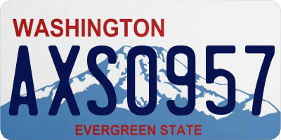 WA license plate AXS0957