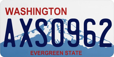 WA license plate AXS0962