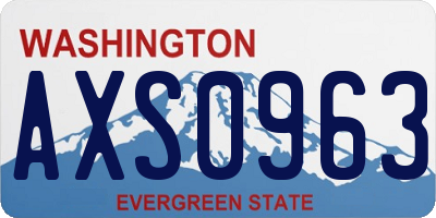 WA license plate AXS0963