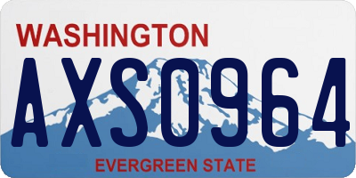 WA license plate AXS0964