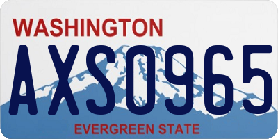 WA license plate AXS0965