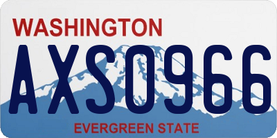 WA license plate AXS0966