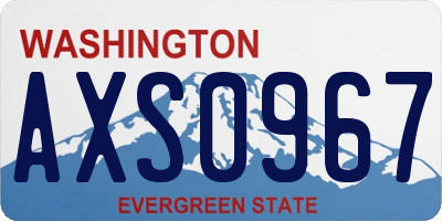 WA license plate AXS0967