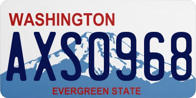 WA license plate AXS0968