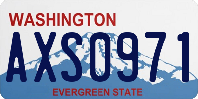 WA license plate AXS0971