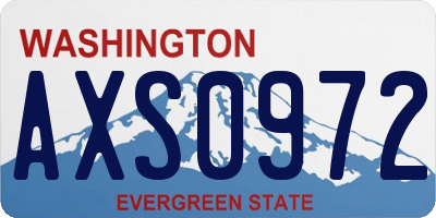 WA license plate AXS0972