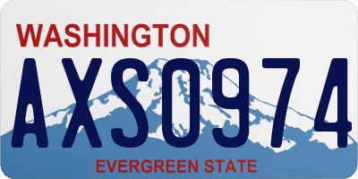 WA license plate AXS0974