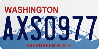 WA license plate AXS0977