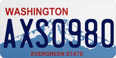 WA license plate AXS0980