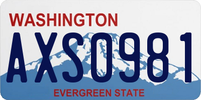 WA license plate AXS0981