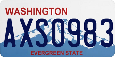 WA license plate AXS0983