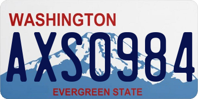 WA license plate AXS0984