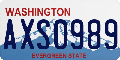 WA license plate AXS0989