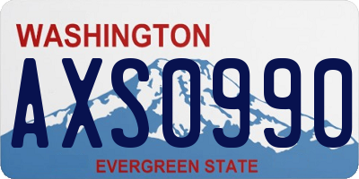 WA license plate AXS0990