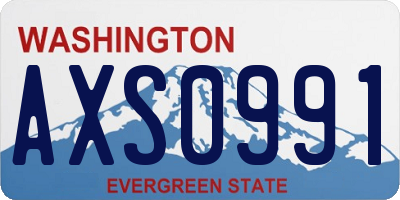 WA license plate AXS0991