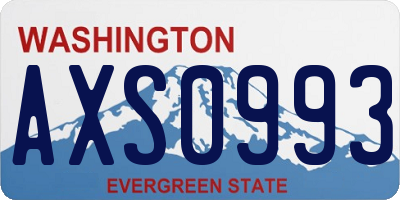 WA license plate AXS0993