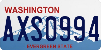 WA license plate AXS0994