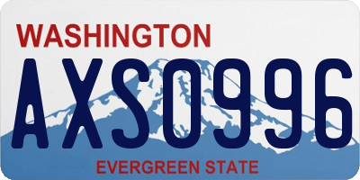 WA license plate AXS0996