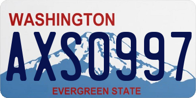 WA license plate AXS0997
