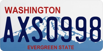 WA license plate AXS0998