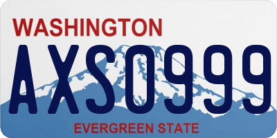 WA license plate AXS0999