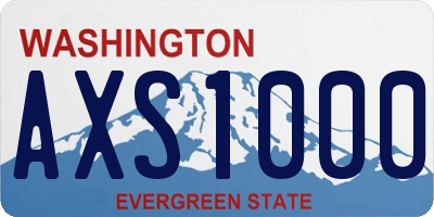 WA license plate AXS1000
