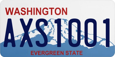 WA license plate AXS1001