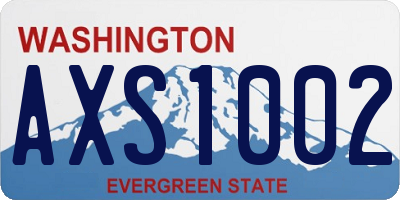 WA license plate AXS1002
