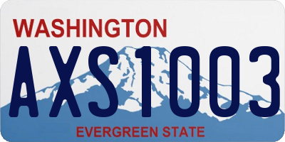 WA license plate AXS1003