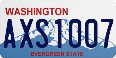 WA license plate AXS1007
