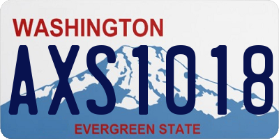 WA license plate AXS1018