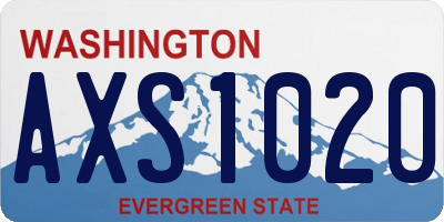 WA license plate AXS1020