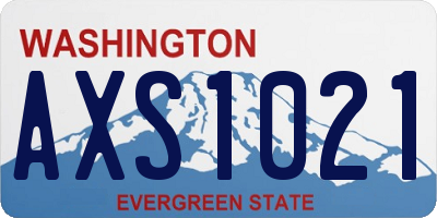 WA license plate AXS1021
