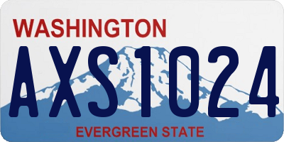 WA license plate AXS1024
