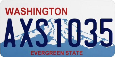 WA license plate AXS1035
