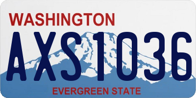 WA license plate AXS1036