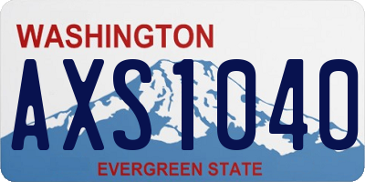 WA license plate AXS1040