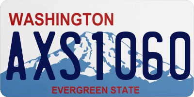 WA license plate AXS1060