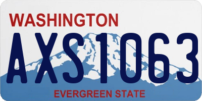 WA license plate AXS1063