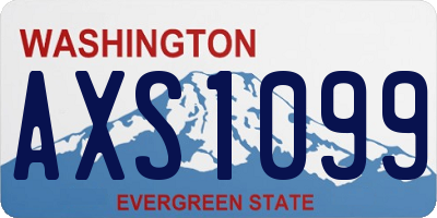 WA license plate AXS1099