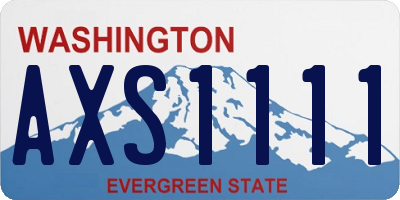 WA license plate AXS1111