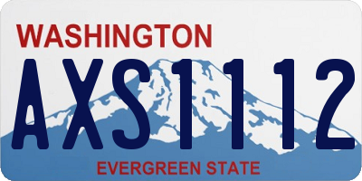 WA license plate AXS1112