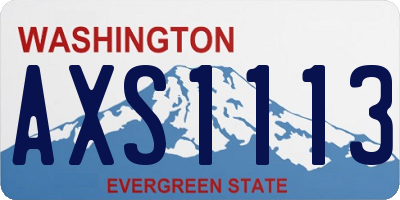WA license plate AXS1113