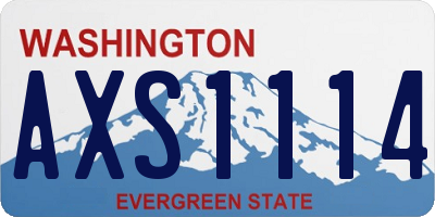 WA license plate AXS1114