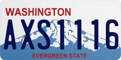 WA license plate AXS1116