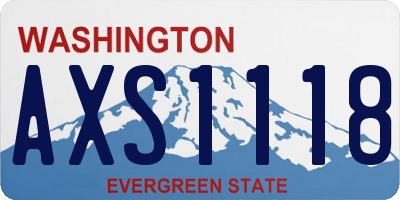 WA license plate AXS1118