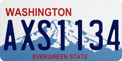 WA license plate AXS1134