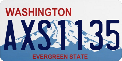WA license plate AXS1135