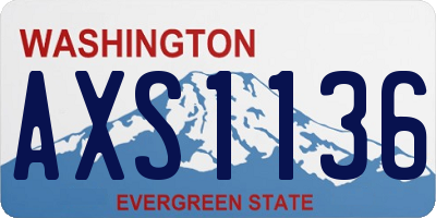 WA license plate AXS1136