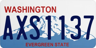 WA license plate AXS1137